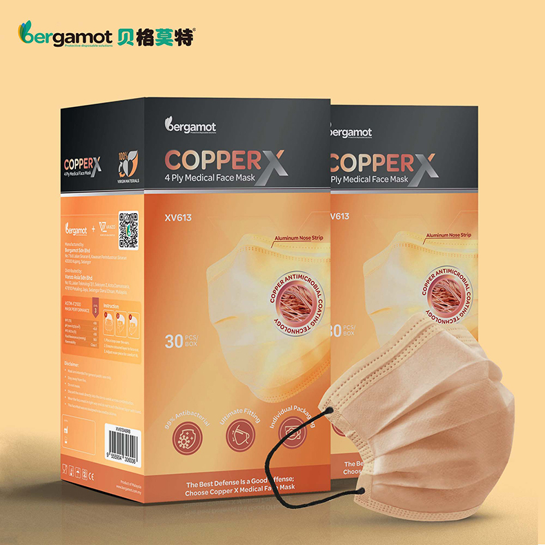 Disposable four-layer inactivated copper COPPER X mask